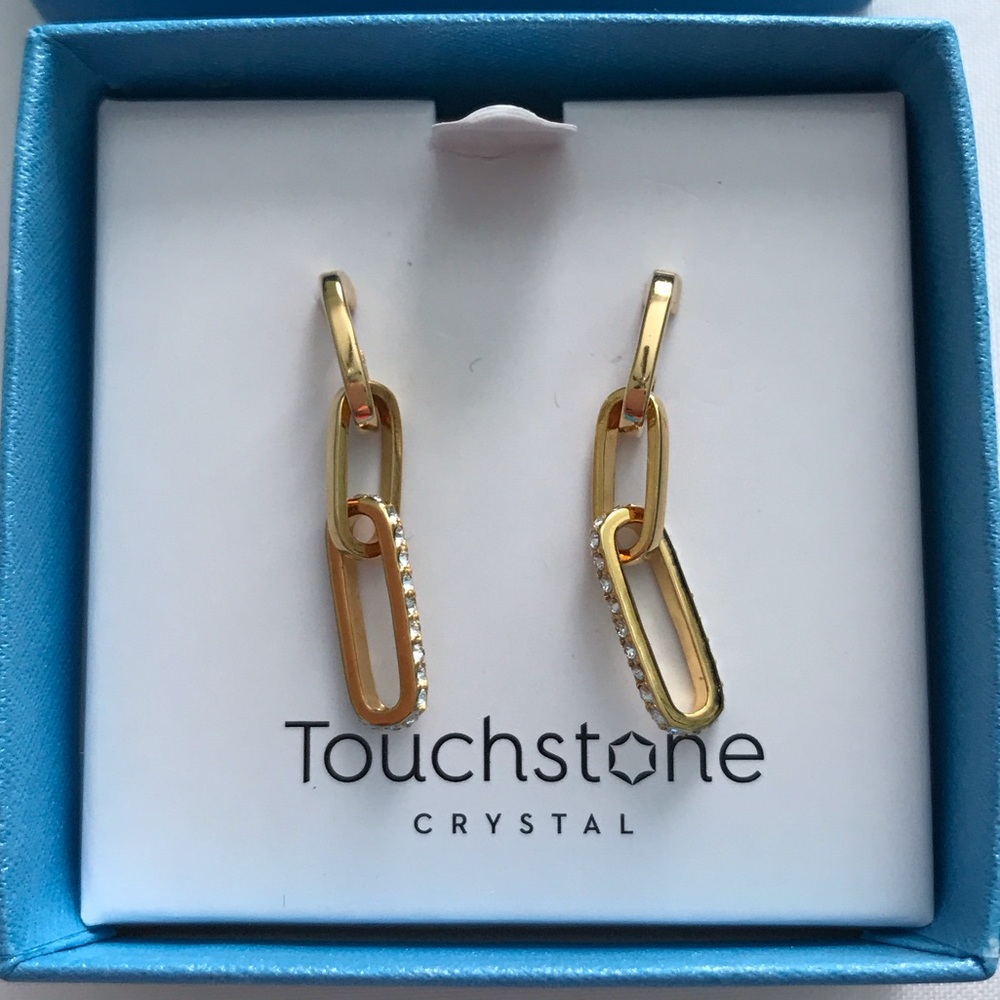 Touchstone Gold Paperclip Earrings